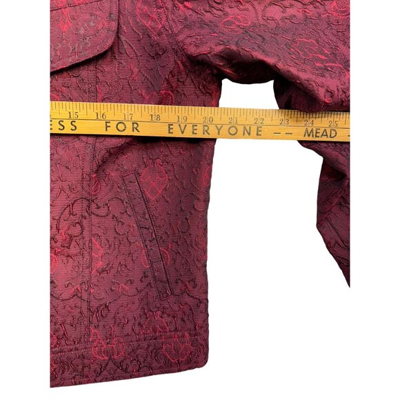 Vintage J. Jill Womens Brocade Jacket Size S Red & Black - Picture 7 of 10